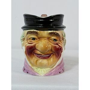 Vintage Toby Mug Man Hat Hand Painted Japan Big Nose Rosy Cheeks